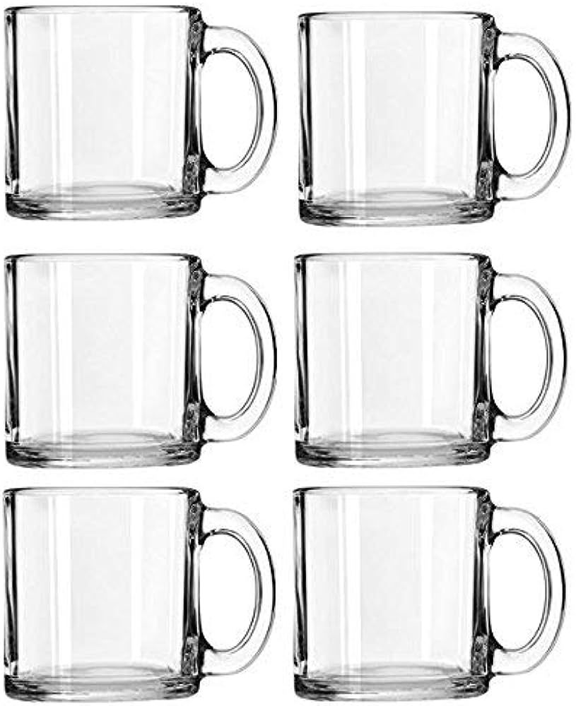 Libbey Crystal Coffee Mug Warm Beverage Mugs Set of (13 oz) (6) | Amazon (US)