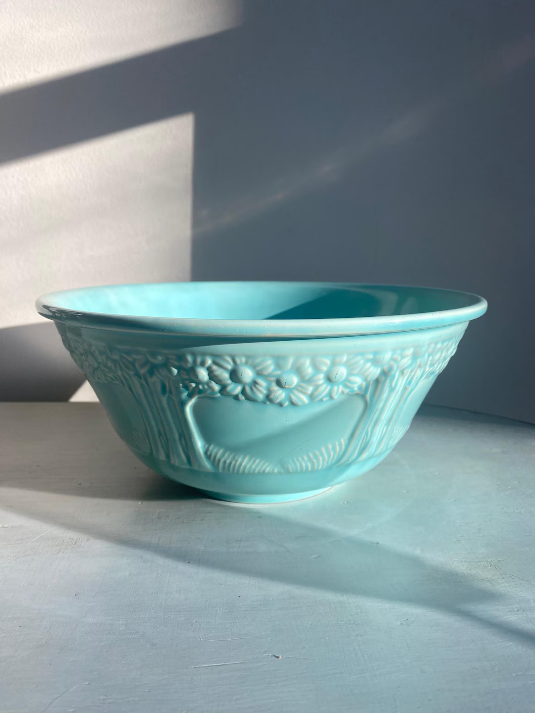 Vintage 9" Homer Laughlin Turquoise Mixing Bowl - Etsy | Etsy (US)