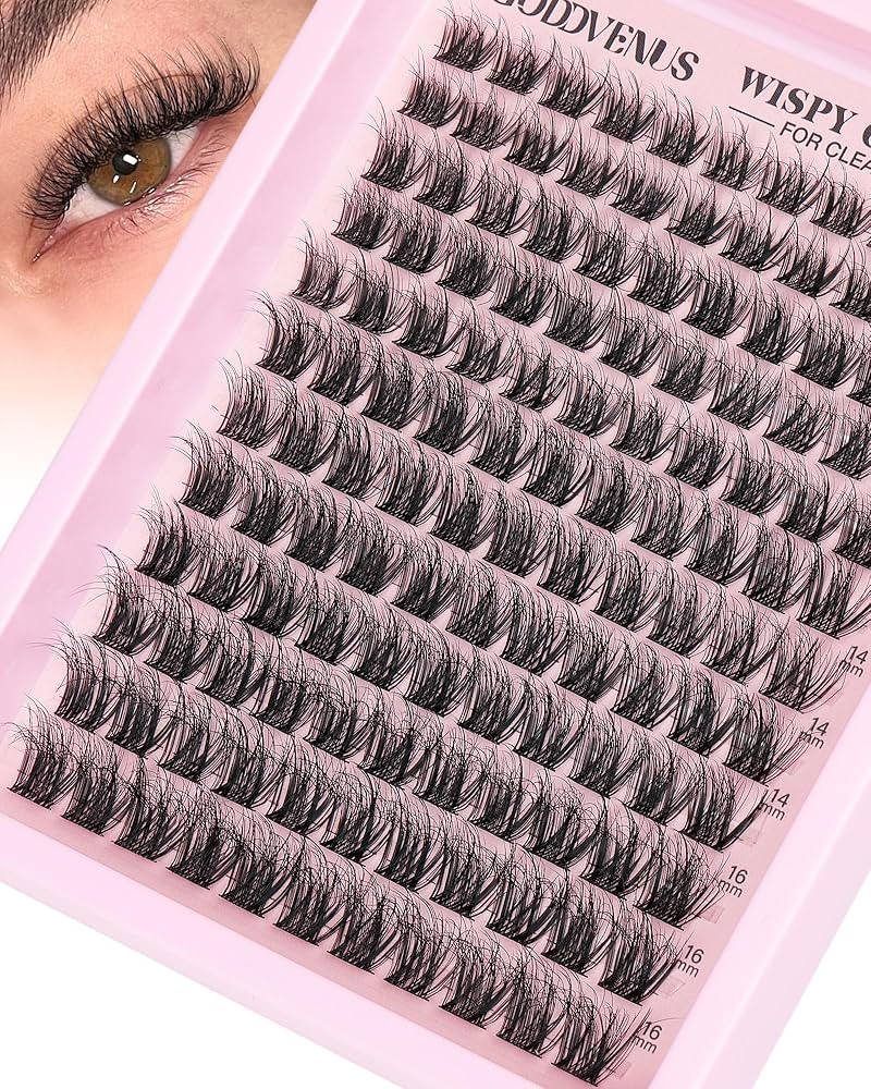 Goddvenus Wispy Lash Clusters Natural Eyelashes Cluster Fluffy Lashes Clusters CD Curl Cluster Ey... | Amazon (US)