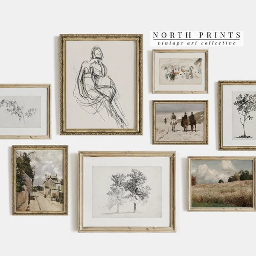 Gallery Wall SET | Vintage Wall Art | Muted Country Home Decor PRINTABLE | S10-8 | Etsy (US)