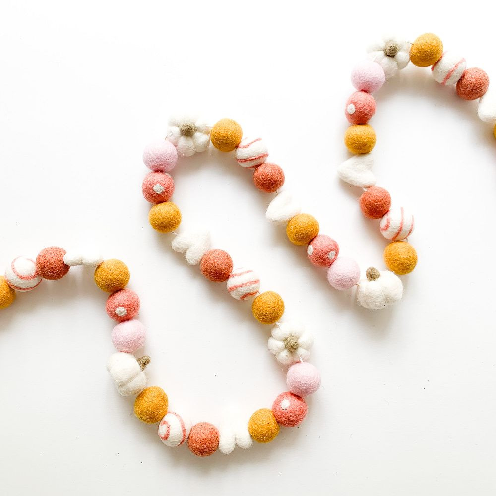 Sweet Pumpkin Felt Ball Garland | West Elm (US)