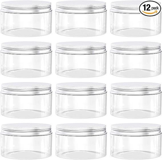 8 Ounce Plastic Jars Clear Plastic Mason Jars Storage Containers Wide Mouth With Lids For Kitchen... | Amazon (US)