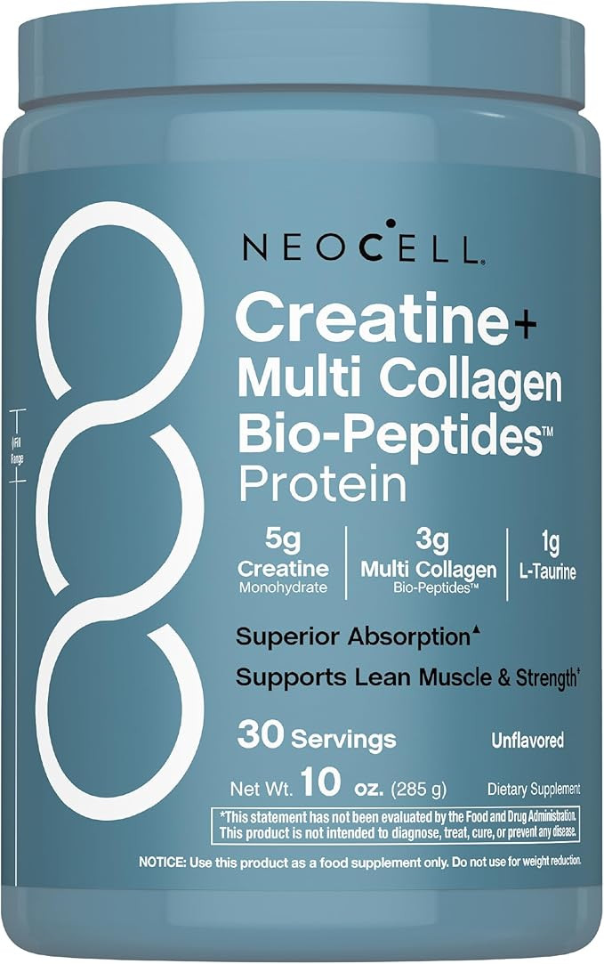 NeoCell Monohidrato de creatina en polvo, 30 porciones, con p\u00e9ptidos de col\u00e1geno m\u00f... | Amazon (US)