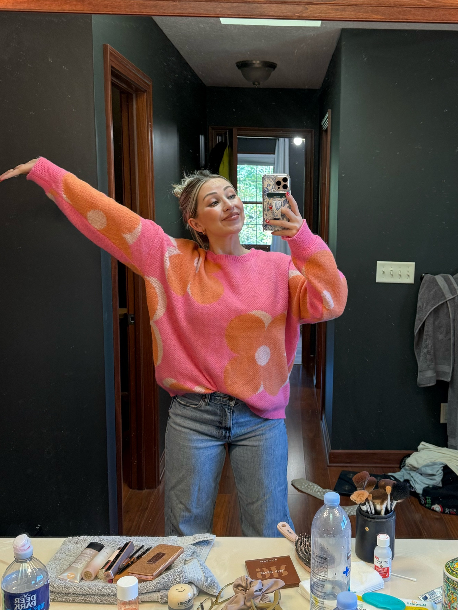 Welcome to my messy bathroom, but how cute is this sweater?!? Exact one out of stock but linked similar!💗

#LTKU #LTKSeasonal #LTKStyleTip