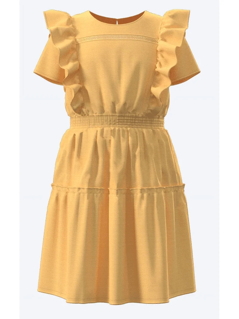 Wonder Nation Girls Flutter Shoulder Dress, Sizes 4-18 & Plus | Walmart (US)