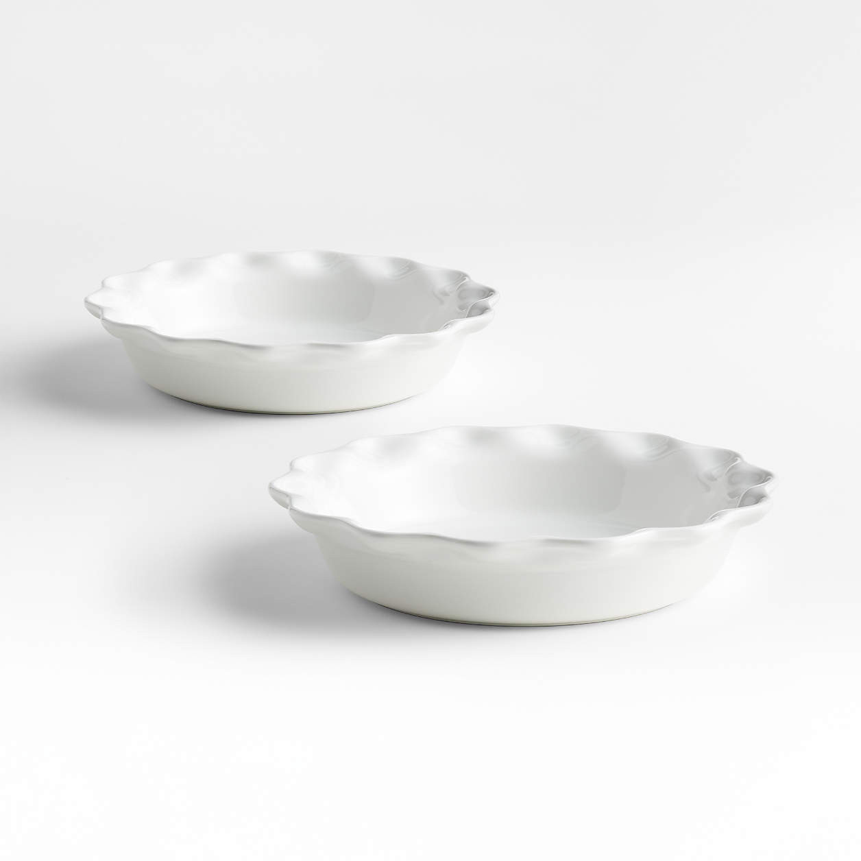 Le Creuset Heritage 9" White Pie Dishes, Set of 2 + Reviews | Crate & Barrel | Crate & Barrel