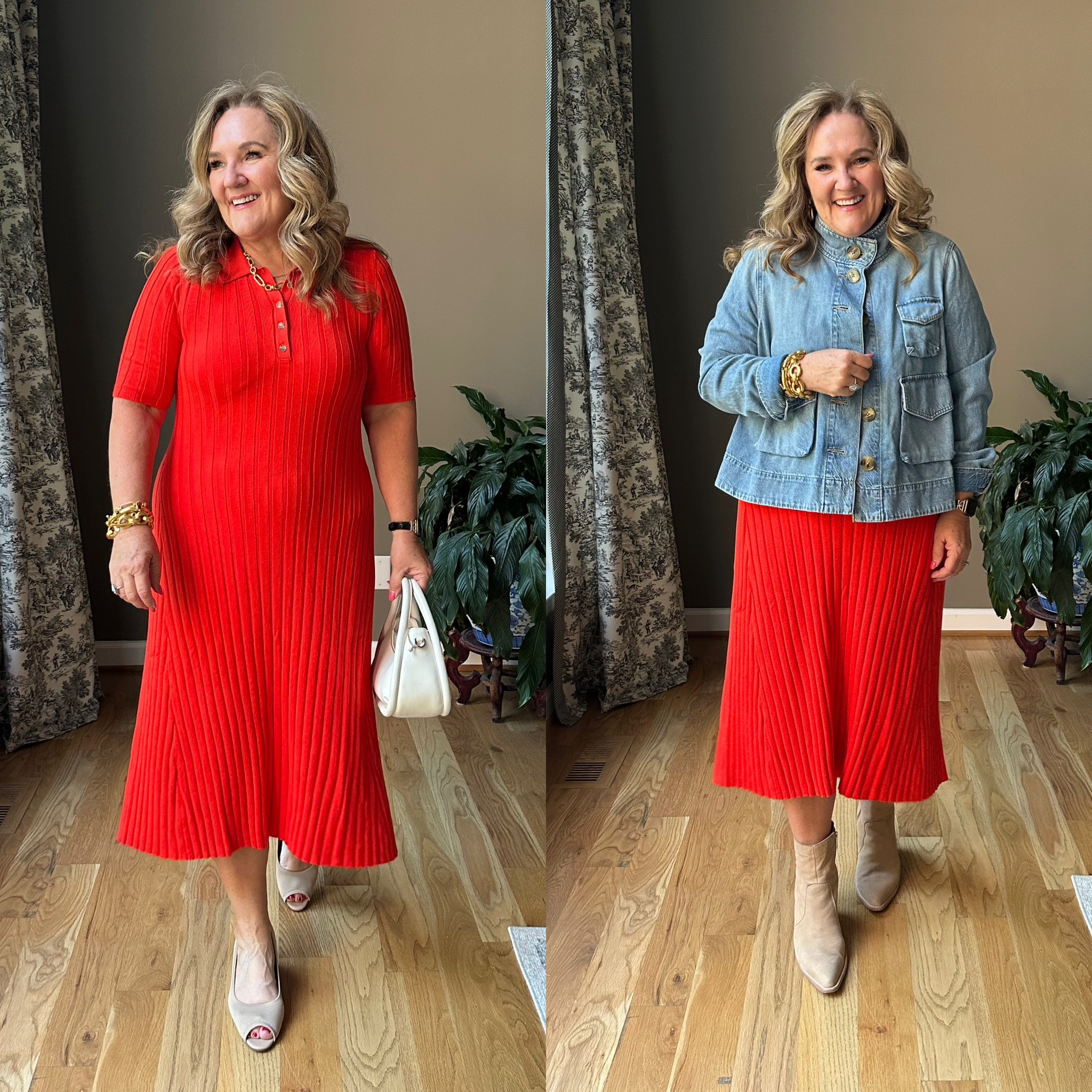 loft ribbed midi polo dress Sweetfringebenefits on LTK