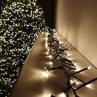 480 LED 6.2m Premier Clusterbrights Indoor Outdoor Multifunction Mains Operated Christmas Cluster Lights with Timer in Warm White | Debenhams UK