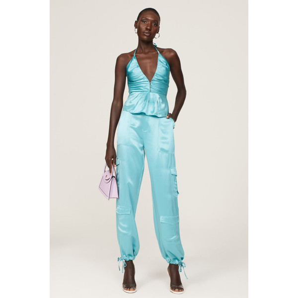 Nicholas Tenpa Halter Top blue | Rent the Runway