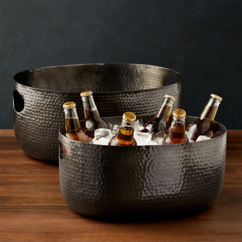 Bash Graphite Beverage Tub | Crate and Barrel | Crate & Barrel