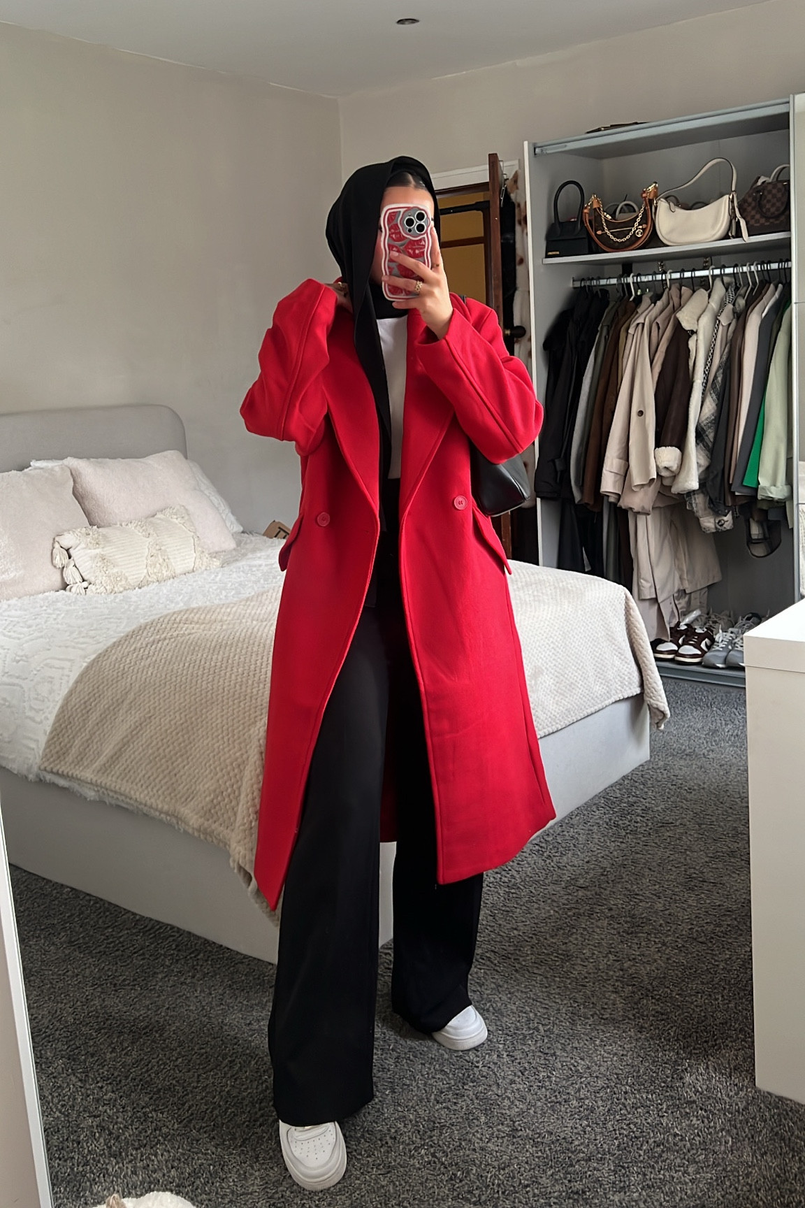 Red coat outfit, coat season 

LTKFestiveSaleIE LTKFestiveSaleUK LTKFestiveSaleFR