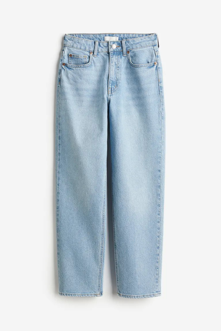 Slim Straight High Ankle Jeans - Light denim blue - Ladies | H&M GB | H&M (UK, MY, IN, SG, PH, TW, HK)