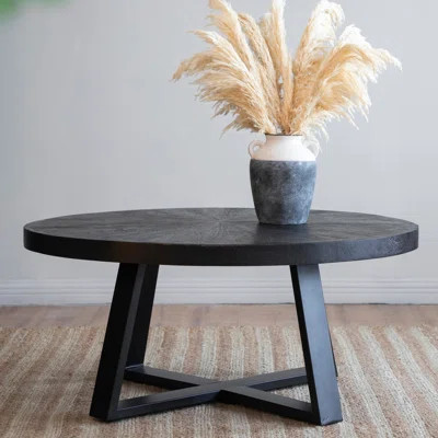 D39.5x18" Round Coffee Table, Black | Wayfair North America