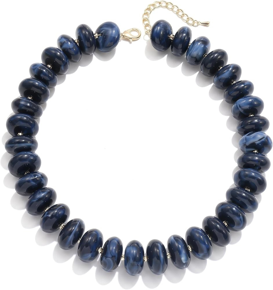 Elegance 11 designs Colorful Chunky Beaded Necklace for Women,Thick Acrylic Disc Bead Choker Stat... | Amazon (US)
