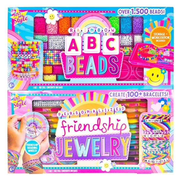 Just My Style 2-in-1 DIY Jewelry Sets, 2 Jewelry-Making Kits All-in-One Bundle, Includes 300+ Alp... | Walmart (US)