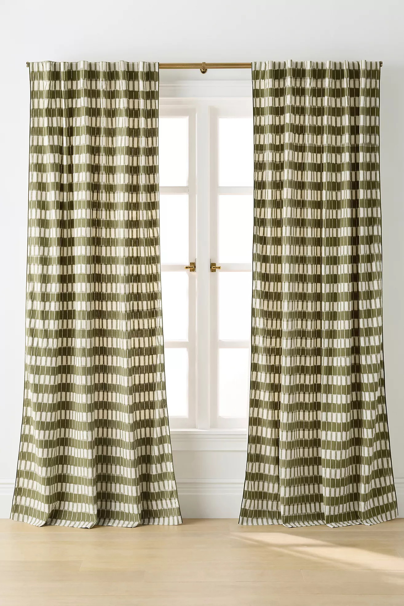 Selma Woven Cotton Striped Curtain | Anthropologie (US)