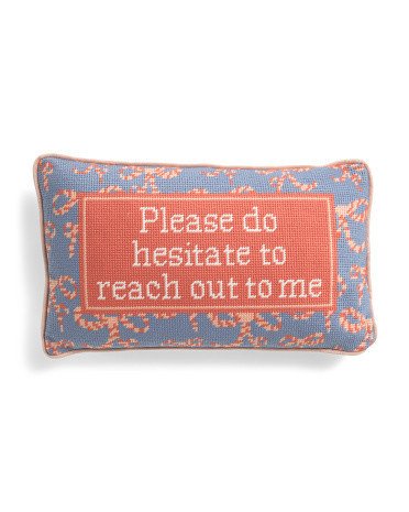 9x15 Hesitate Needlepoint Pillow | TJ Maxx