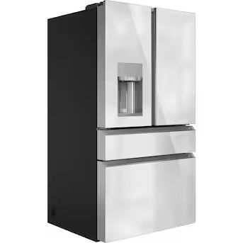 Cafe Modern Glass 27.8-cu ft 4-Door French Door Refrigerator with Ice Maker (Platinum Glass) ENER... | Lowe's