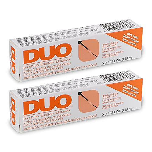 DUO Brush On Eyelash Glue - Dark Tone Strip Lash Adhesive with Precision Brush Applicator for Strip Lashes & False Eyelashes, 0.18 oz, 2 Pack | Amazon (US)