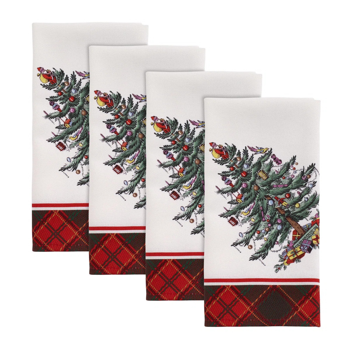 Christmas Tree Tartan 4 Piece Napkin Set (Set of 4) | Wayfair North America