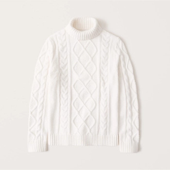Aran Cable Turtleneck Sweater | Abercrombie & Fitch (US)