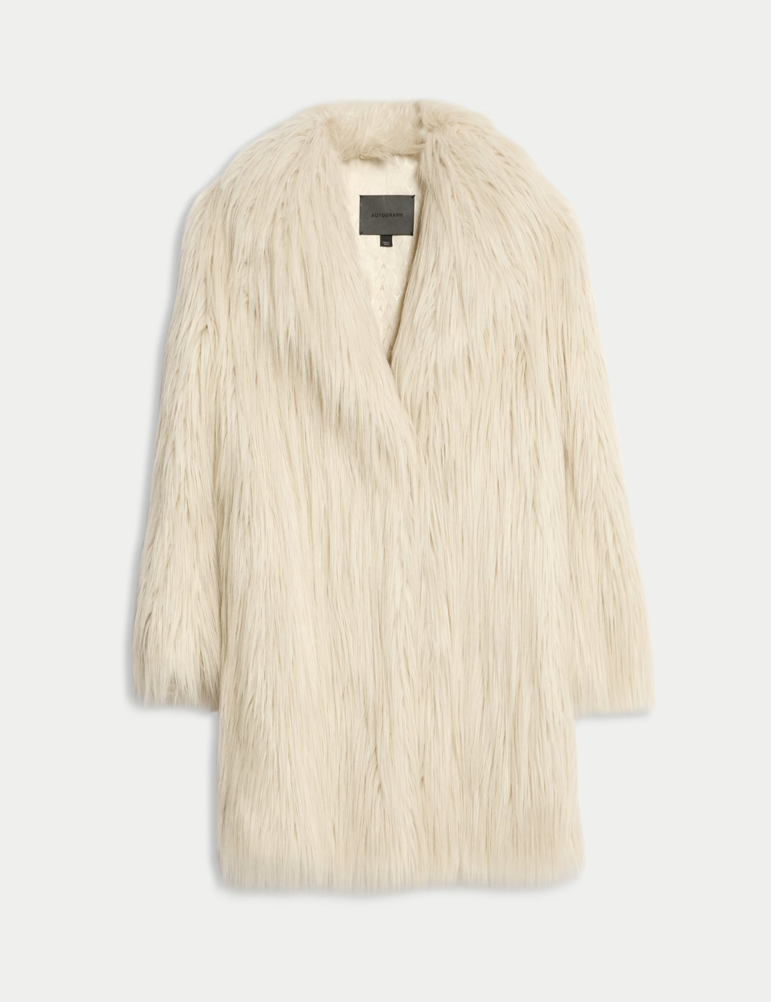 Faux Fur Collared Longline Coat | Autograph | M&S | Marks & Spencer (UK)
