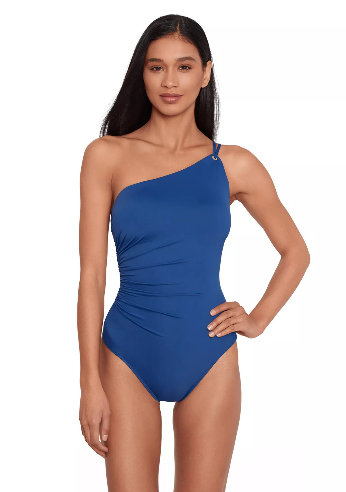 Lauren Ralph LaurenDouble Strap One Shoulder One Piece Swimsuit | Belk