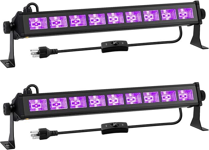 LaluceNatz 9 UV LED Black Light Bars 27W Wash Lights Black Light Fixtures with 3.6 ft US Plug & S... | Amazon (US)