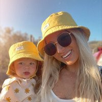 Matching Mommy & Baby Hats, Mama Mini Hat Set, Yellow Sun Hat, Bucket Beach Summer Newborn Gift, Linen | Etsy (US)