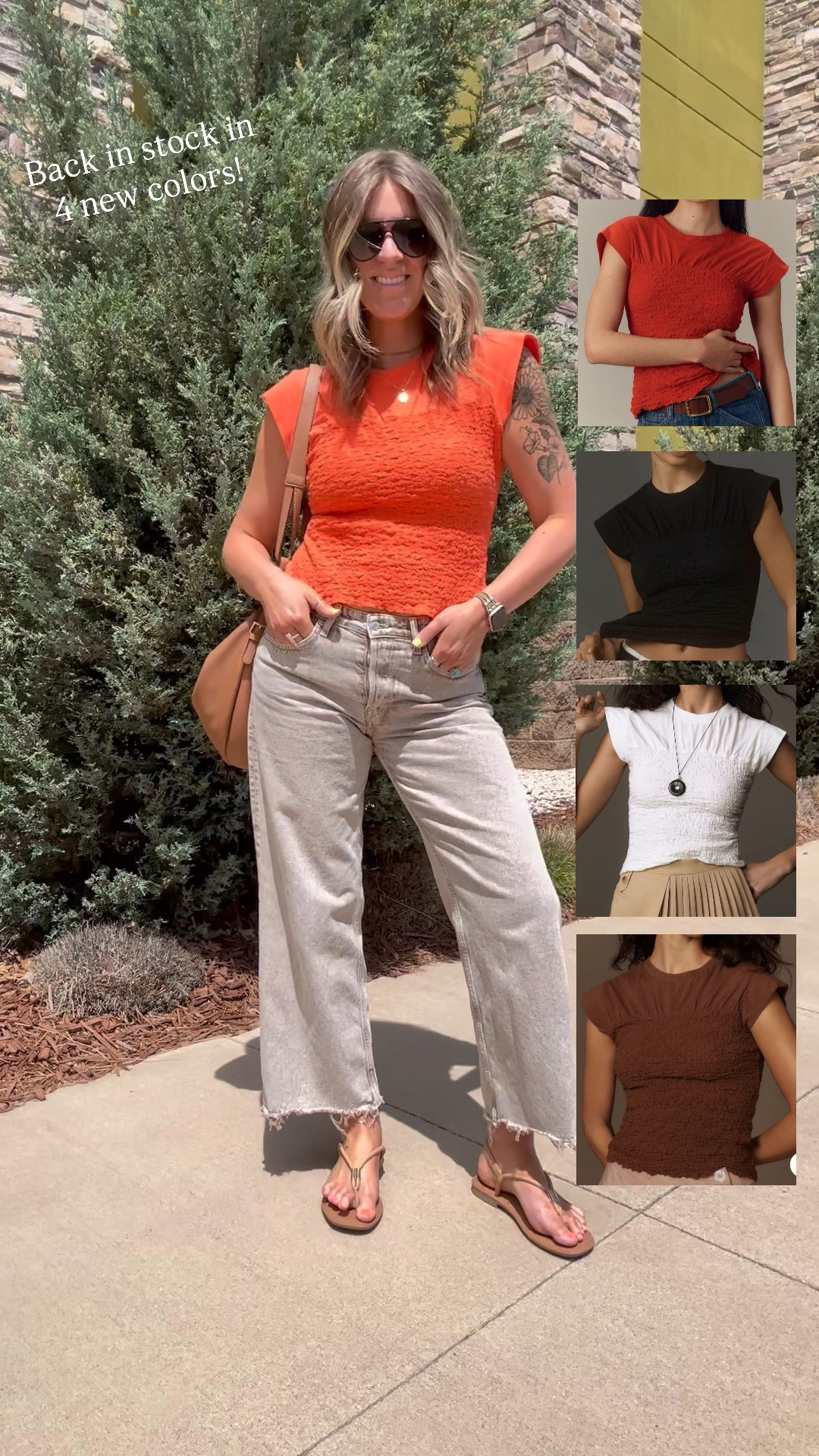 Top is back in stock in 4 new colors! Wearing a large. Jeans are old 

#LTKMidsize #LTKOver40