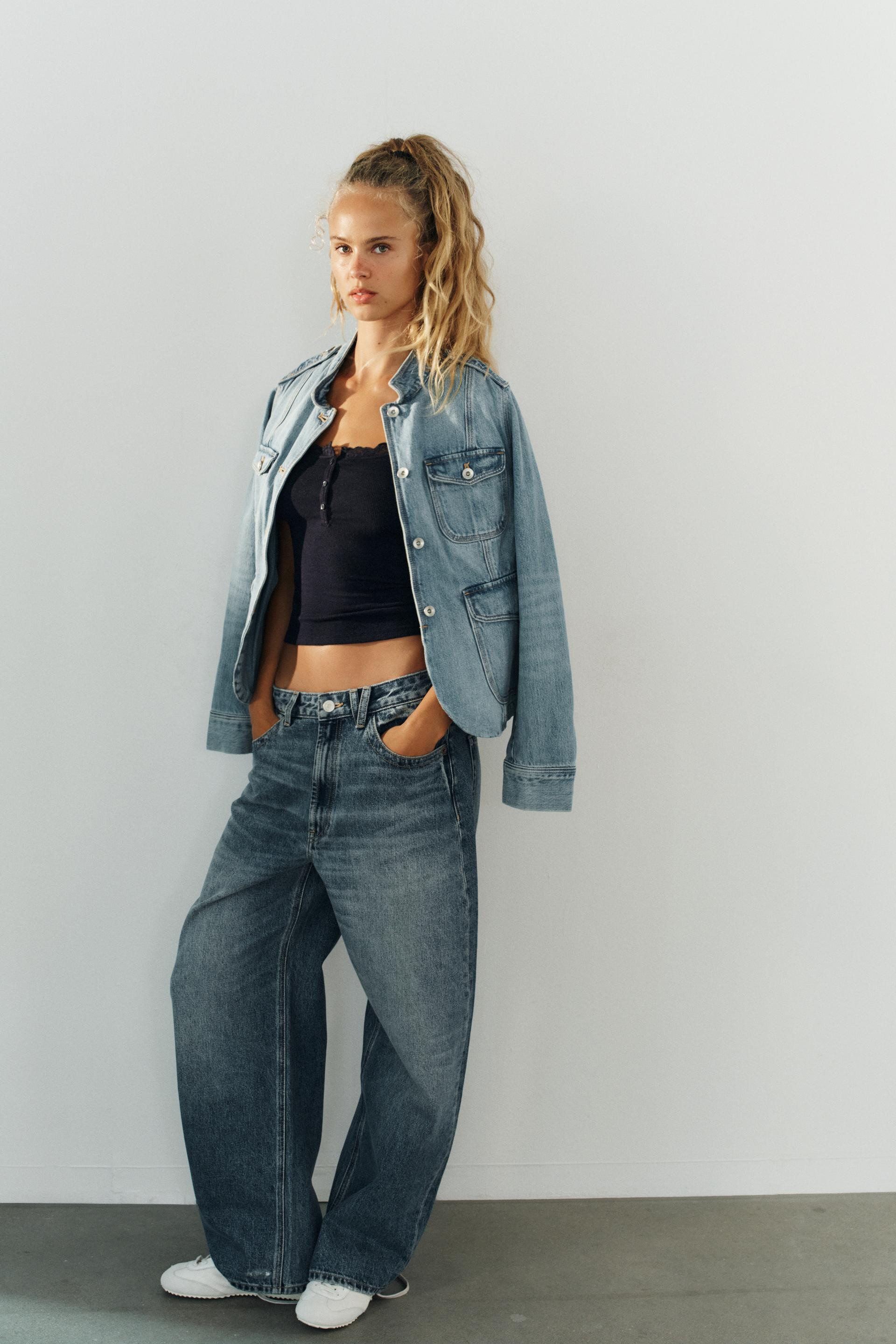 Zara - Topstitching Pocket Jacket - Women - Blue - Women | Zara US