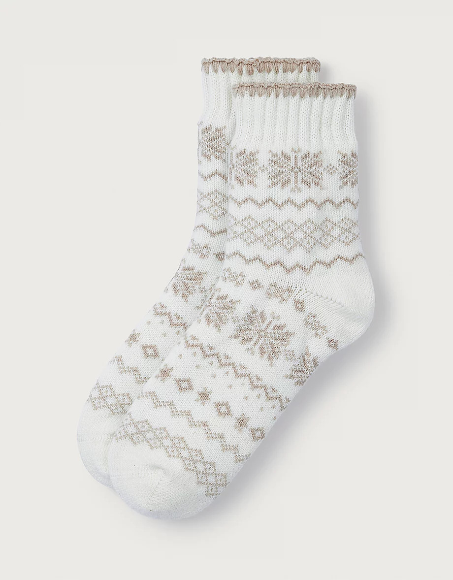 Stitch Detail Fair Isle Bed Socks | The White Company UK & ROW