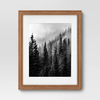 14" x 18" Matted to 11" x 14" Wood Wall Frame Midtone Woodgrain - Threshold™: Traditional Style, MDF, Glass Glazing | Target