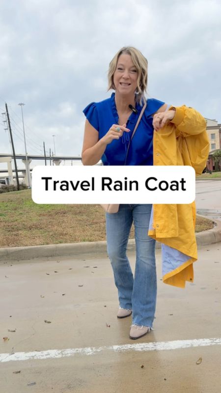 Yellow rain jacket for spring size L I am 5’8” size 10. Jeans out of stock. Sweater tee is size large. #springstyle #travelstyle

#LTKshoecrush #LTKtravel