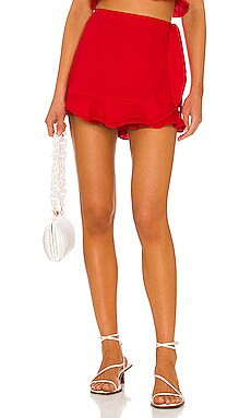 Show Me Your Mumu Liza Ruffle Skort in Cherry Poplin from Revolve.com | Revolve Clothing (Global)
