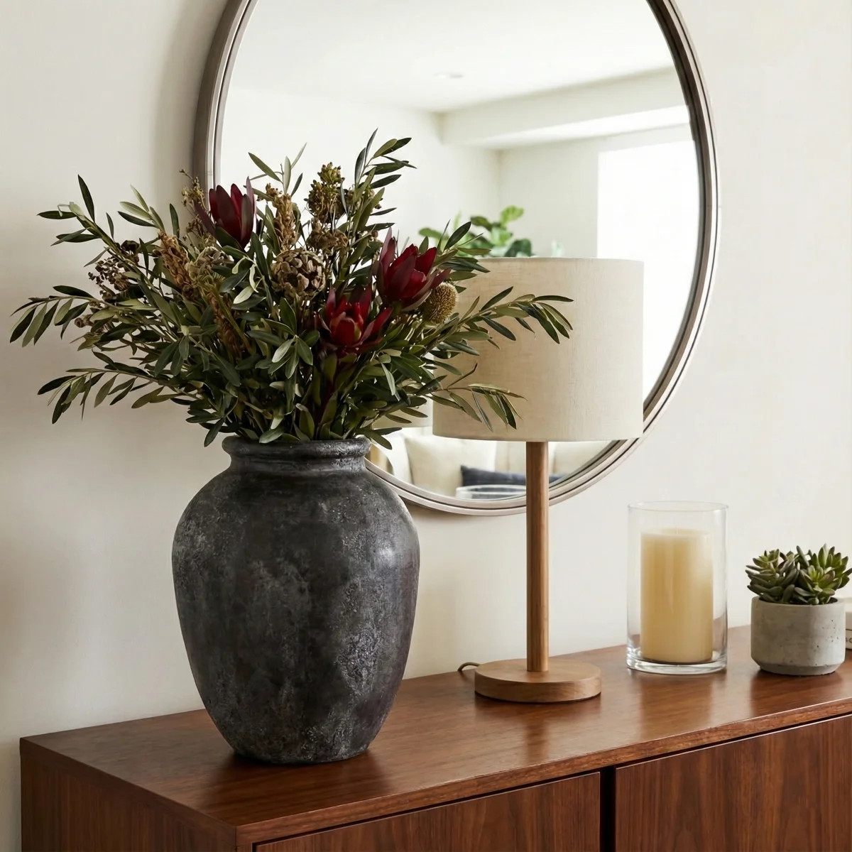 Tiyler Modern Decorative Pottery Terracotta Vase With Textured Surface And Rounded Rim For Casual... | Wayfair North America
