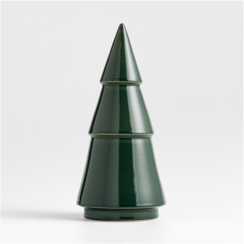 Green Ceramic Holiday Tree Large 15" | Crate & Barrel | Crate & Barrel