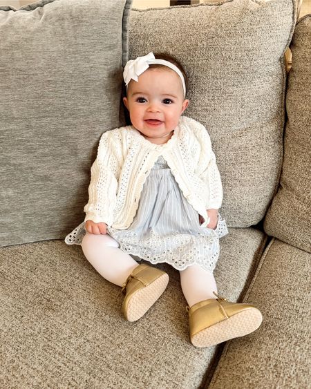 Wesley’s first Easter outfit! ☺️ This spring dress and crochet cardigan melt me. 🫠 Both are from Gap Kids and are perfect for spring weddings, church, family pictures, etc. They run true to size. 

Baby eyelet dress, baby girl outfits, infant outfits, baby dresses, baby clothes, baby girl clothes

#LTKfamily #LTKbaby #LTKsalealert