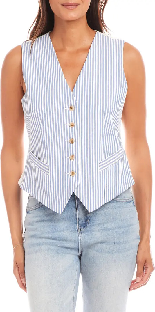 Karen Kane Stripe Buttoned Vest | Nordstrom | Nordstrom