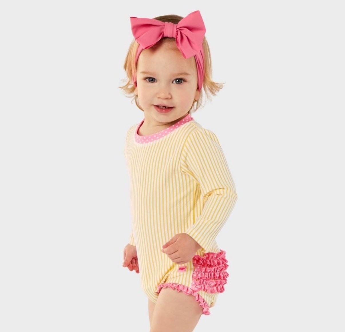 RuffleButts Toddler Girls' Seersucker Long Sleeve One Piece Rash Guard Swimsuit - Yellow 2T

Baby girl swimsuit
Cute baby girl swim

#LTKBaby #LTKKids #LTKTravel