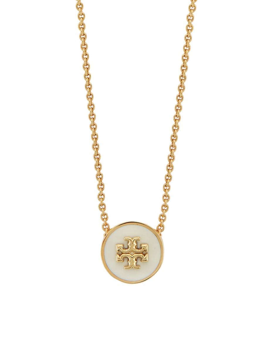 Kira 18K-Gold-Plated & Enamel Logo Pendant Necklace | Saks Fifth Avenue