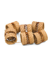 Set Of 6 Rattan Round Napkin Rings | Marshalls