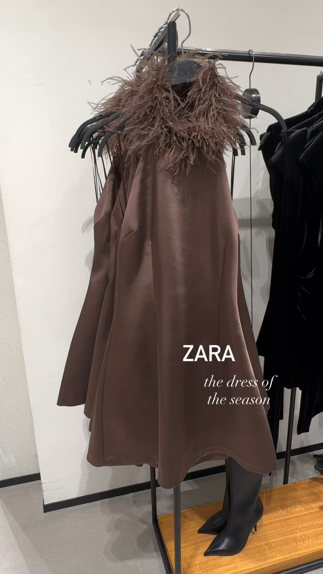 Zara chocolate brown feather dress of dreams 

#LTKpartywear #LTKwinter #LTKautumn