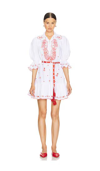 Hearts Embroidered Mini Dress in Ivory | Revolve Clothing (Global)