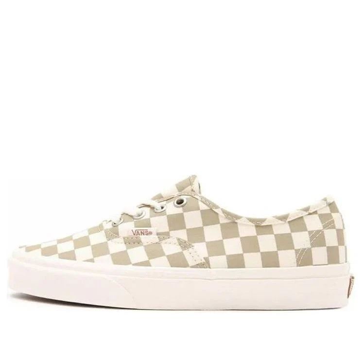 VansAuthentic Wear-Resistant Non-Slip Low Top Casual Skate Shoes White Brown Grid 'White Brown' | KICKS CREW