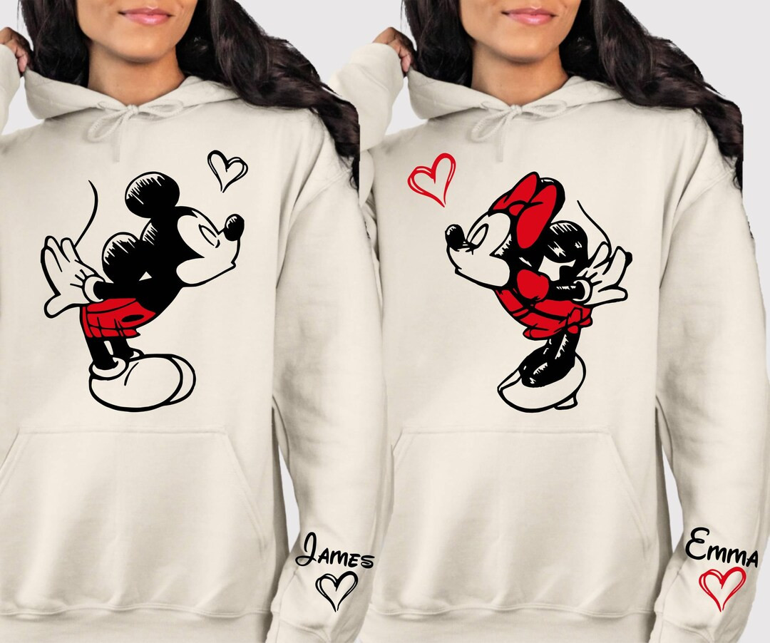 Personalized Lover Mickey and Minnie Hoodie, Valentine Gift Hoodie, Disney Couple Disney Matching... | Etsy (US)