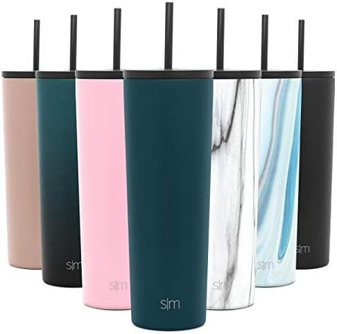 Simple Modern Classic Insulated Tumbler with Straw and Flip Lid - Stainless Steel Water Bottle Iced  | Amazon (US)