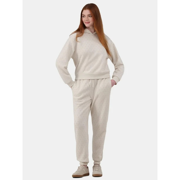 No Boundaries Rhinestone Hoodie & Joggers Set, 2-Piece, Women's and Women’s Plus | Walmart (US)