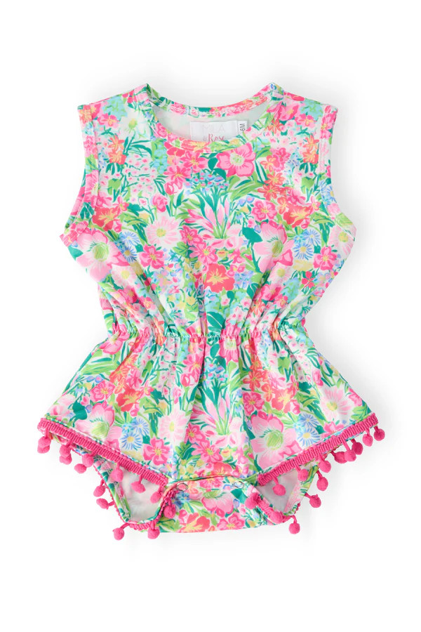 Preppy Petals Pom Pom Romper | Mila & Rose