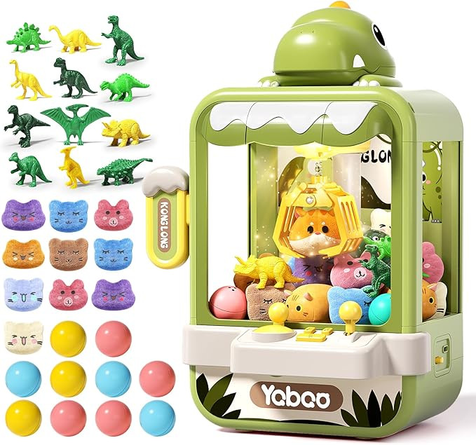 Dinosaur Claw Machine for Kids,Electronic Arcade Game Machine with Music,Mini Vending Machine Boy... | Amazon (US)